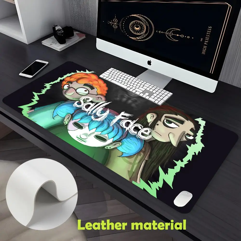 Sally Face Mouse Pad Large Gaming Pad XXL Desk Mat Non Slip Double Sided PU Game Mouse Computer Leather Keyboard Mat