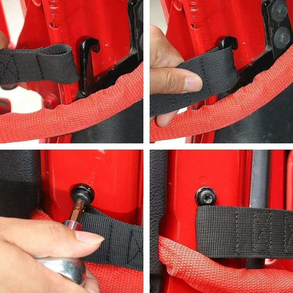 

2PCS Car Accessories Black Heavy Duty Door Limiting Check Strap For Jeep Wrangler CJ YJ TJ JK Door Limiting Check Strap Tool