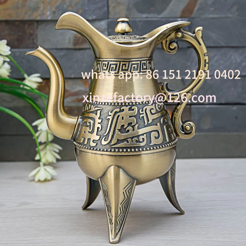 

Customizable creative retro wine jug household classical bronze wine set jug home decoration ornament ancestor worship