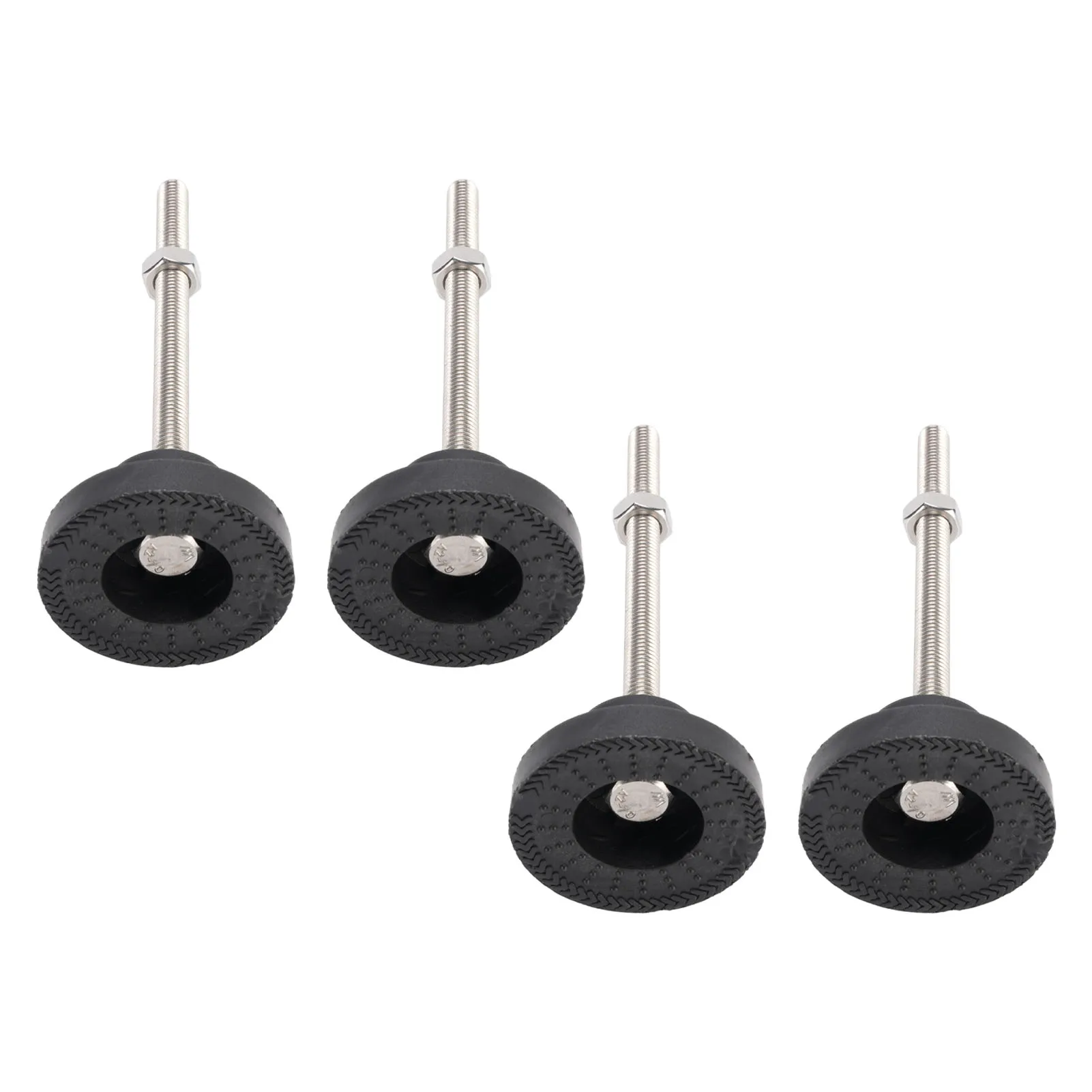 4Pcs Leveling Feet M8 Workbench Adjustable Non Slip Rubber Base for Furniture Table Chair Shelving Rack Black