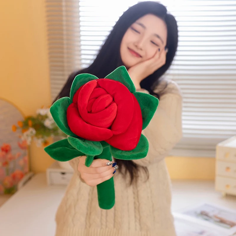 1Pcs Simulation Rose Flower Stuffed Soft Plush Toy Home Decoration Christmas Surprise Romantic Valentine Gift Girlfriend Gifts