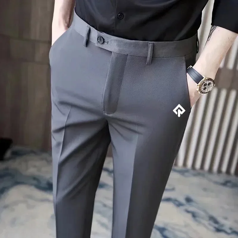 

Men Golf Trousers Business Casual Pants Golf Pants Men Korean Version Slim-fit Elastic Skinny Golf Clothing Office Ninth Pant