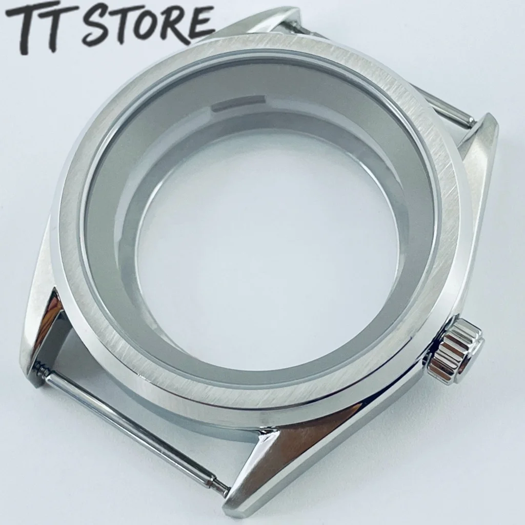 40mm Silve Chapter Ring Watch Case Stainless Steel with Sapphire Crystal Compatible with NH34 NH35 NH36 NH38 NH70 NH72 Mo