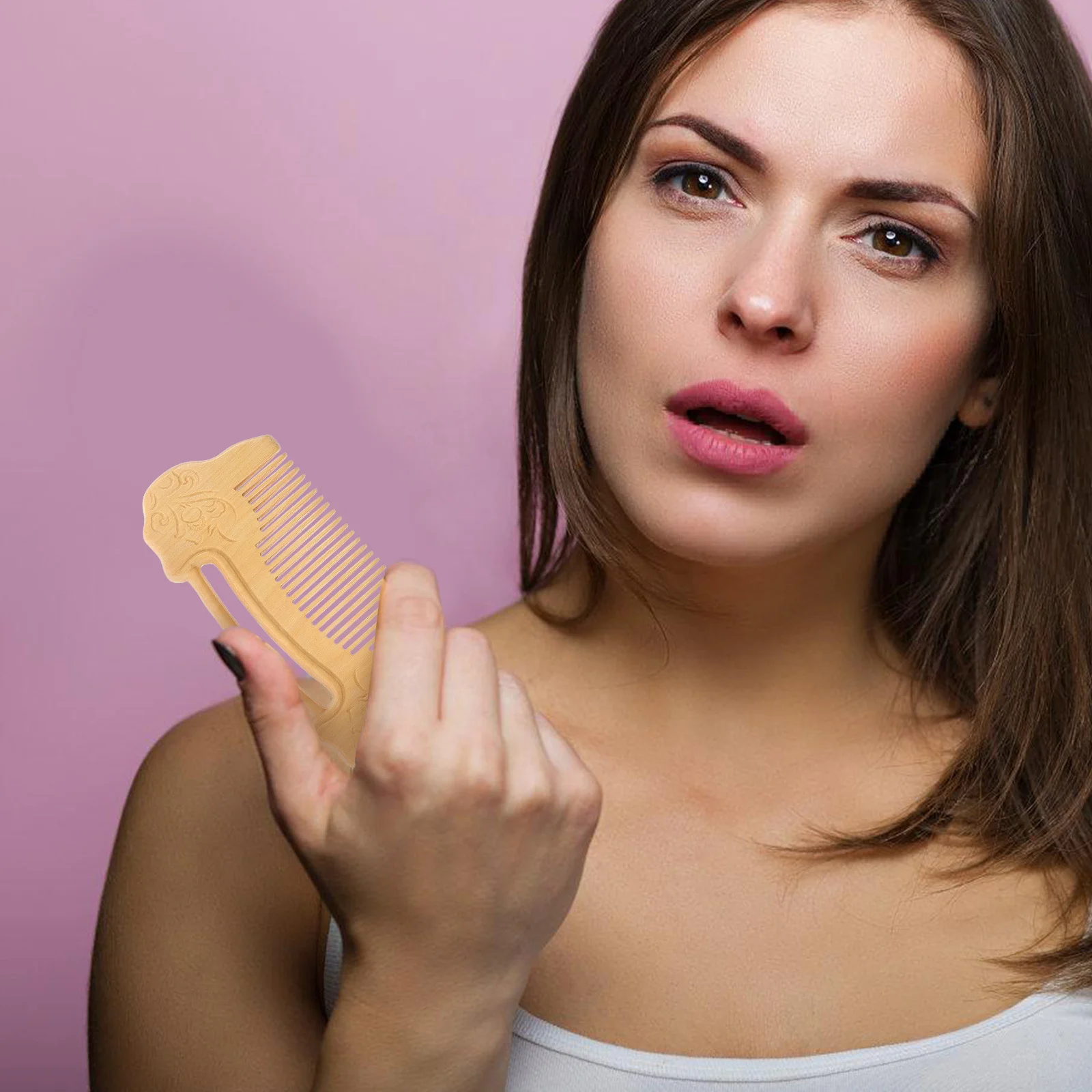 

Handcrafted Wooden Fine Tooth Comb Boxwood Carved Ruyi Lock Scalp Massager Beard Hair Comb for Women Men Wooden Combs for Women