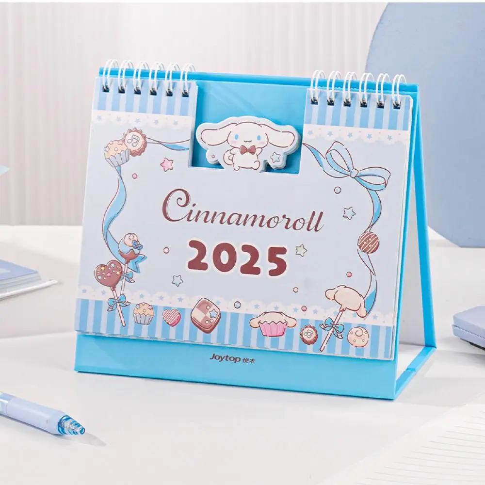 New 2025 Desk Calendar Sanrio Cinnamoroll Calendar Schedule Desktop Decoration Cartoon Cute Kuromi My Melody Schedule Plan Book