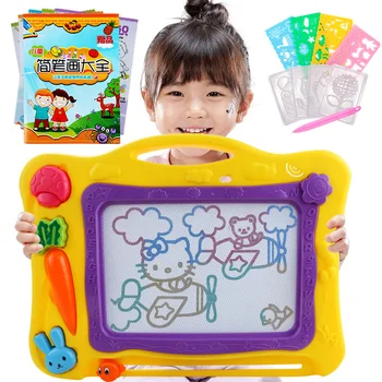 Children's wooden baby educational toys 1-6 years old educational large size writing board magnetic color pen set