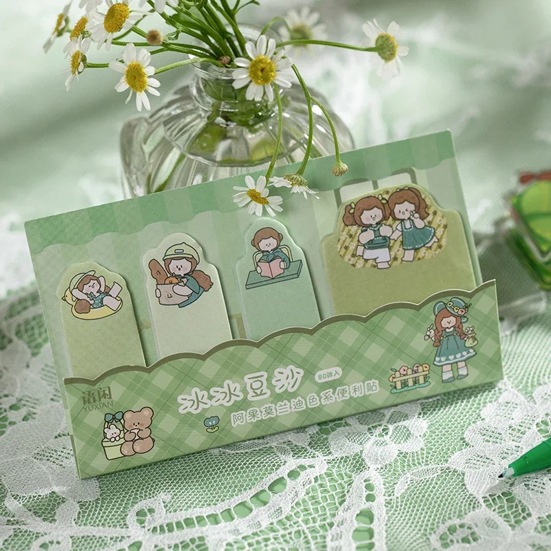 80Pcs A-Guo Gingerbread House Series Morandi Color Hand-Drawn Stickers Cute Journal Decoration Supplies DIY Cute Memo Pad