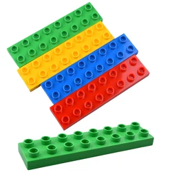 2*8 Big Size Colorful Building Blocks Large  Thick Bricks Educational Creative Kid Toys Compatible
