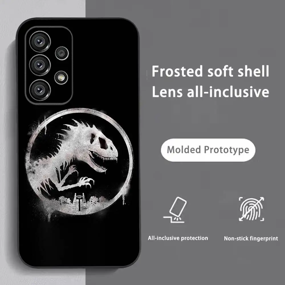 Casing Ponsel Dinosaurus Ganas Untuk Samsung S25,S24,S21,S22,S23,S30,Ultra,S20,Plus,Fe,Lite,Note,10,9,5G Penutup Hitam