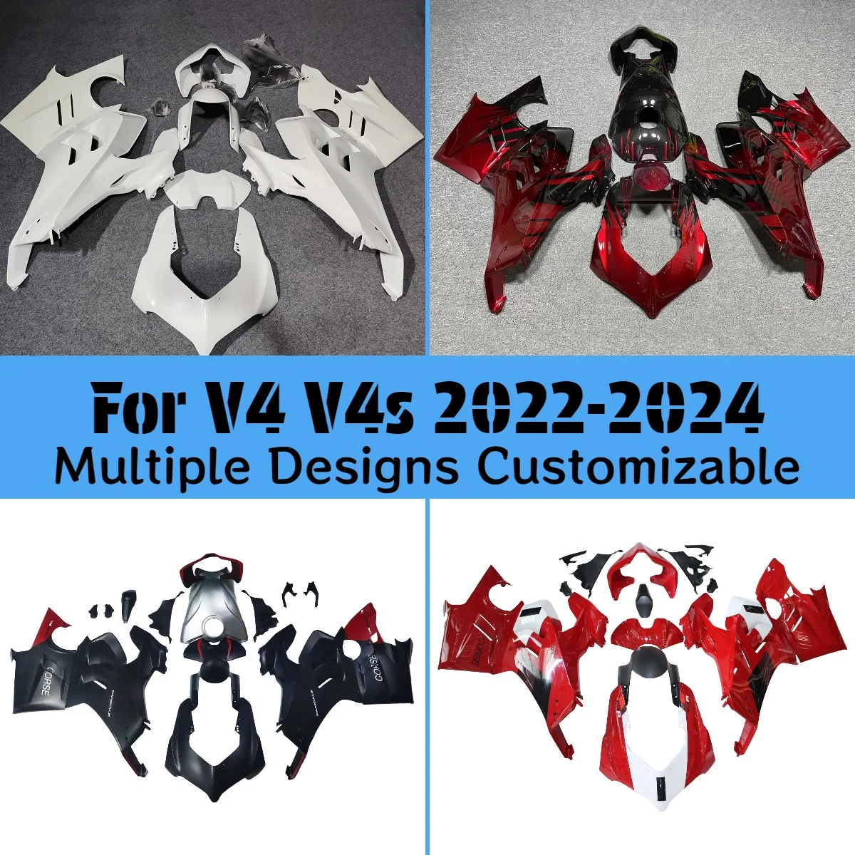 

Обтекатели для DUCATI V4 2022 2023 2024, аксессуары для мотоциклов, комплект деталей для литьевого обтекателя V4S 22 23 24