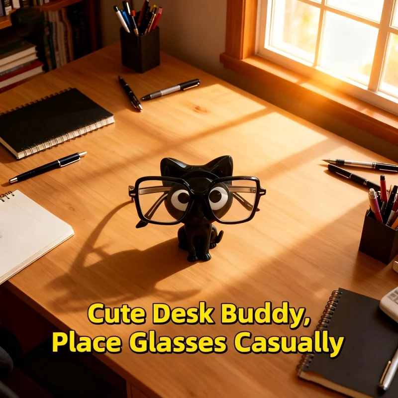 Cute Cat Eyeglass Holder | Durable Plastic Desk Organizer, For Bedroom, Entryway, Bathroom, and Cabinet Storage, Home Decor