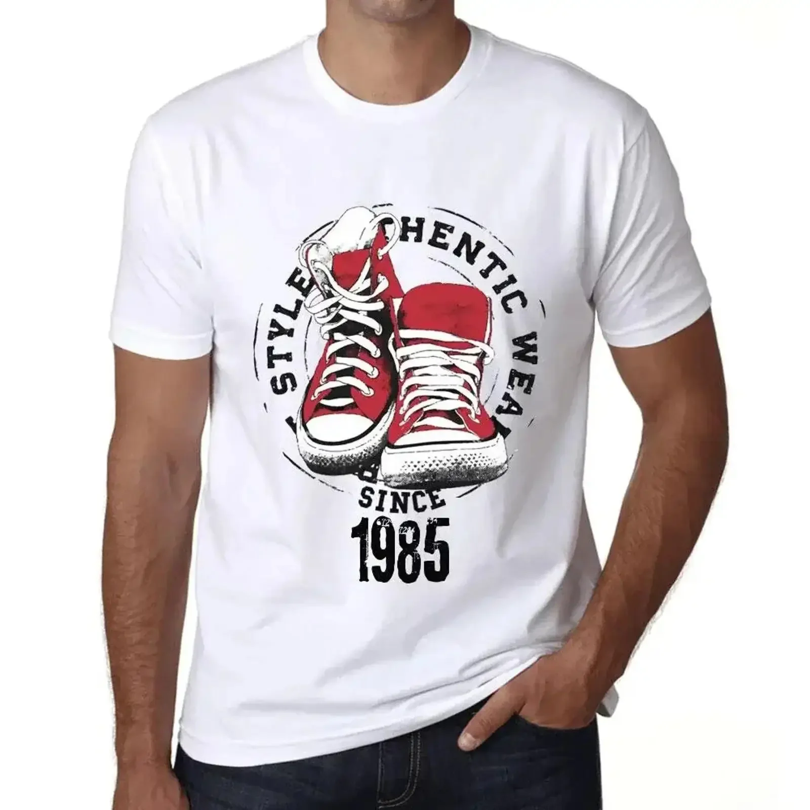 Men's T Shirt Authentic Style Since 1985 39th Birthday Anniversary 39 vintage Washed streetwear graphic Top For Everyday Wear