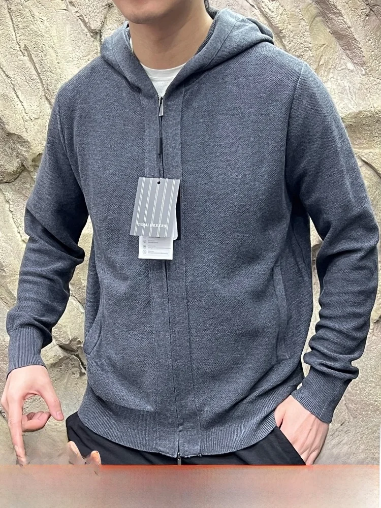 

Men's Comfortable Breathable Wool Silk Blend Hooded Open Cardigan Coat Trendy Autumn Winter New Arrival Polyester Fiber