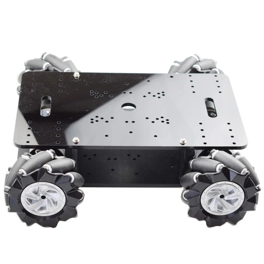 15KG Carico 4WD 80mm Mecanum Ruota Robot Auto Kit Doppio Telaio con Motore Encoder DC 12V per Arduino Progetto FAI DA TE STEM Giocattolo