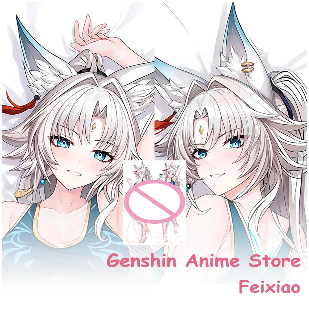 Anime Honkai: Star Rail Feixiao Long Dakimakura Pillow Case Cartoon Double-Sided Printed Hugging Body Pillow Cover Cosplay Prop