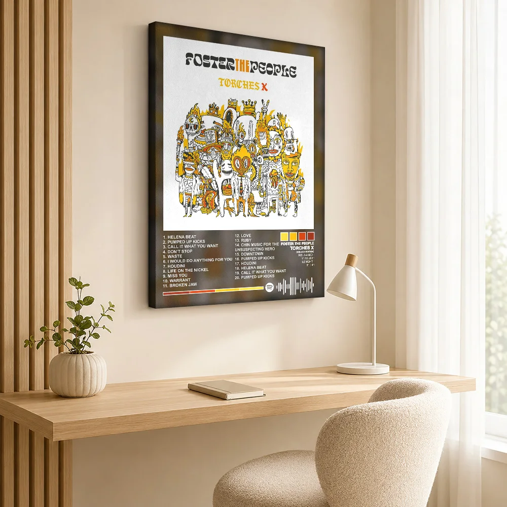 Foster the People - Torches X Canvas Painting Poster Custom Modern Aesthetic Wall Art for Office Decor Ready to Hang Home Gift