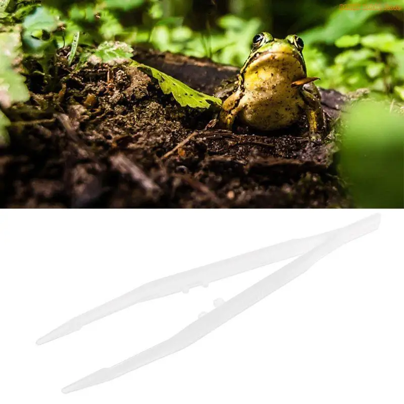 K1AE Amphibian Feeding Tweezers Plastic Pliers Long Handle for Pet Aquariums