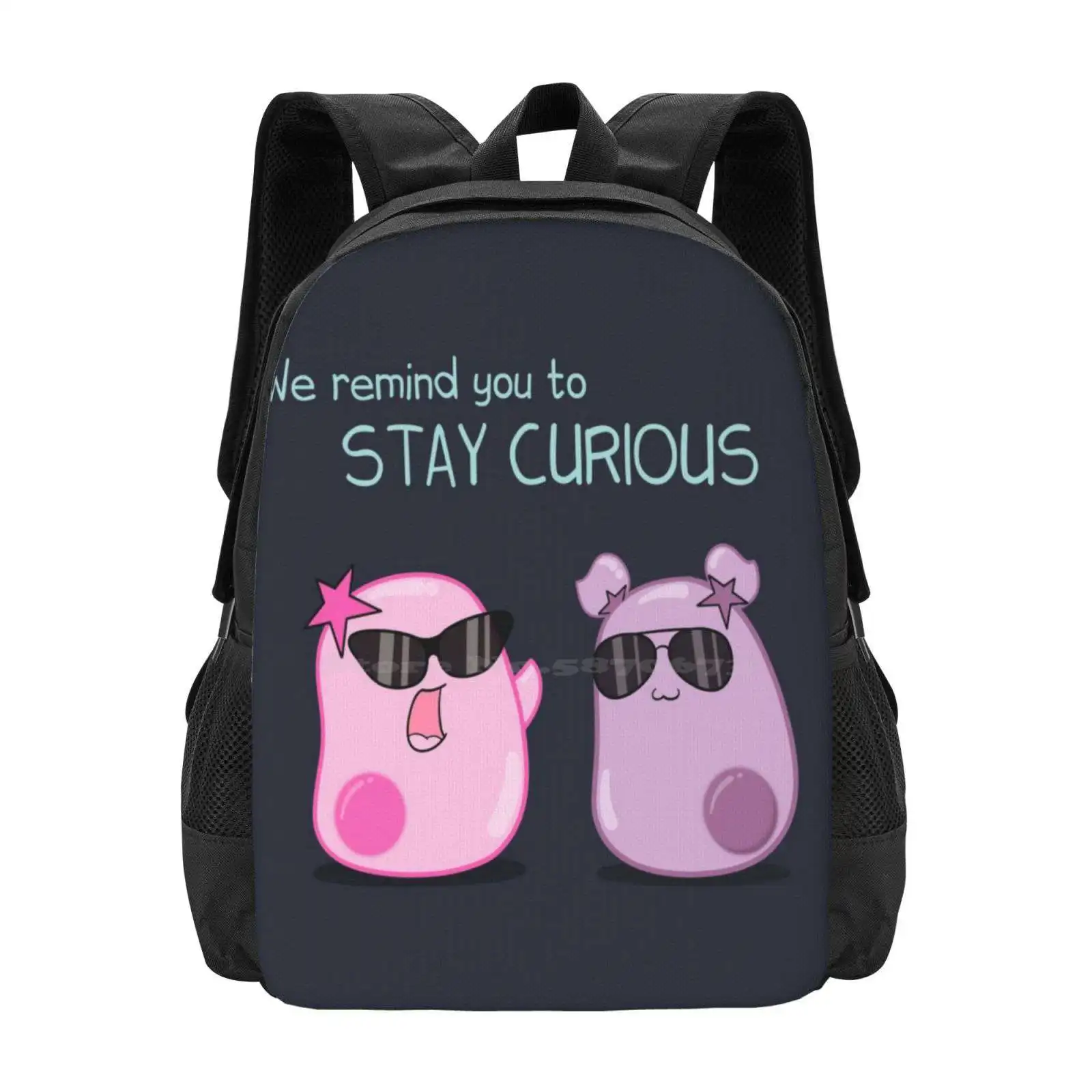 

Stay Curious! With The Amoeba Sisters Pattern Design Laptop Travel School Bags Amoeba Sisters Curiosity Amoebasisters Science