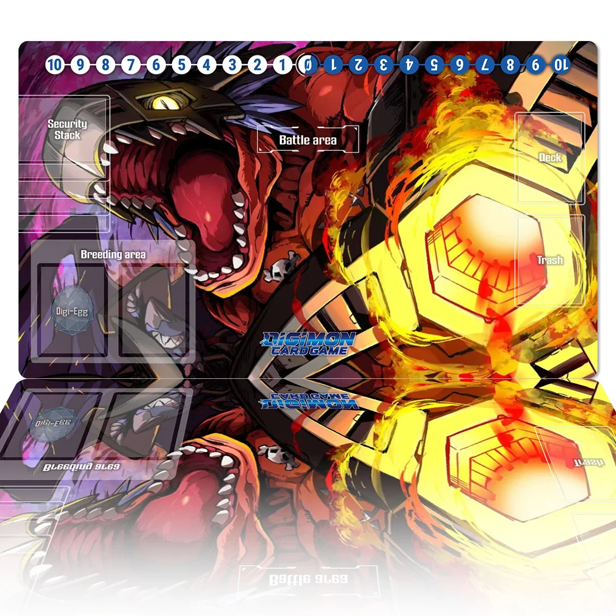 Digimon Playmat Megadramon DTCG CCG Mat Board Game Trading Card Game Mat Custom Anime Mouse Pad Rubber Desk Pad Free Bag 60x35cm