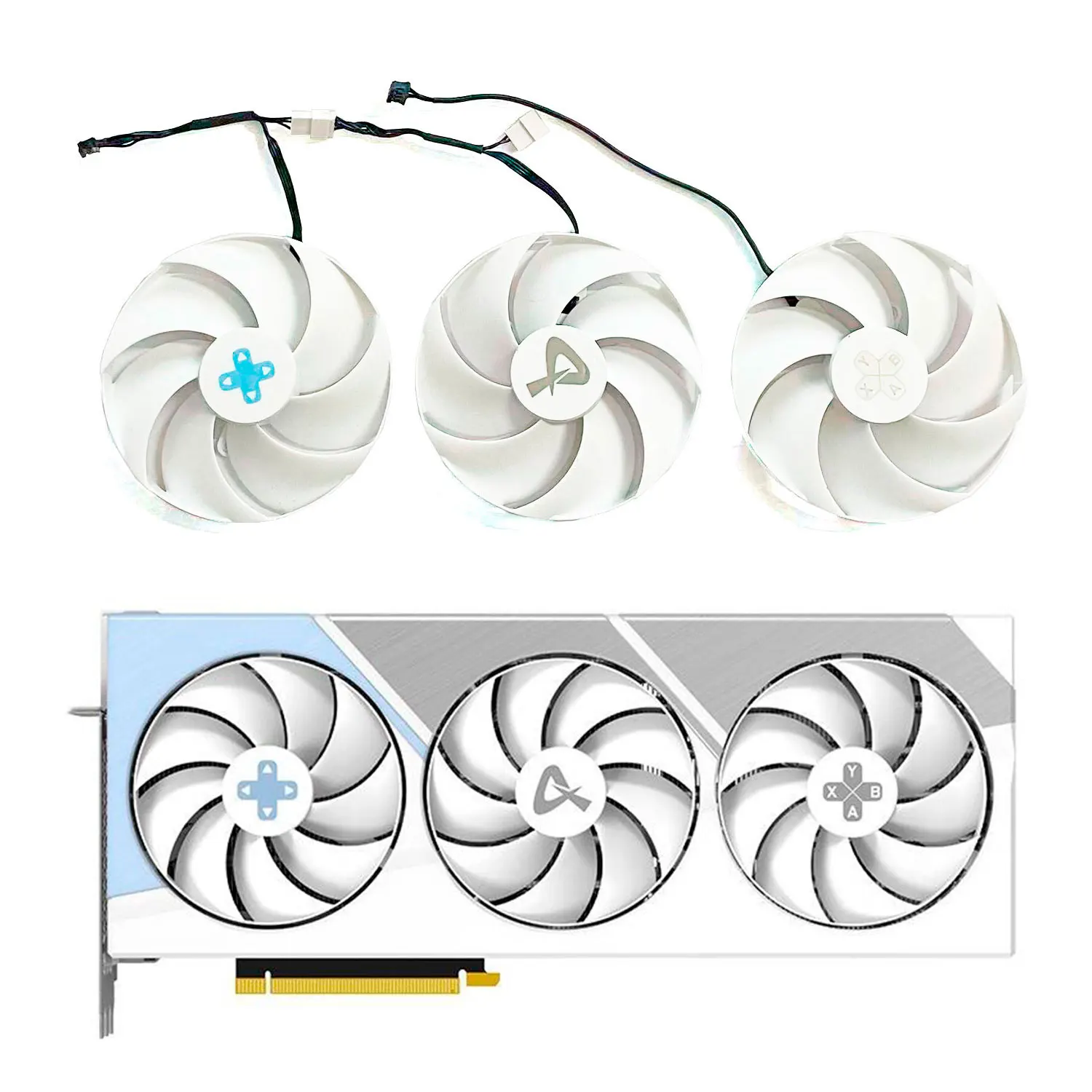 

3 FAN 4PIN 98MM 4PIN FD10020M12D DC 12V 0.45A RTX 4080 GPU fan for AX Game Rebel GEFORCE RTX4080 X3W OC 16G graphics card