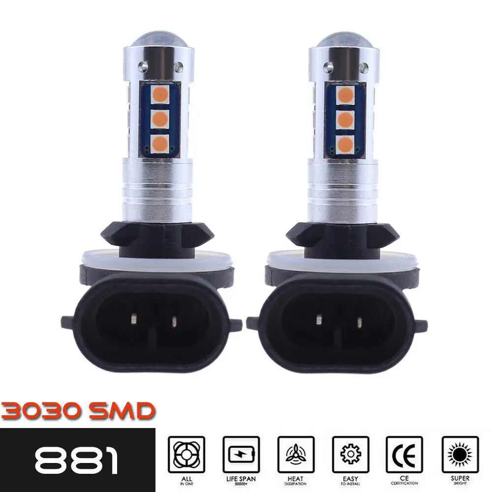 Winetis 2Pcs 881 889 3030 15SMD LED Fog Driving Light Conversion Kit Super Bright Pink Purple Daytime Running Light