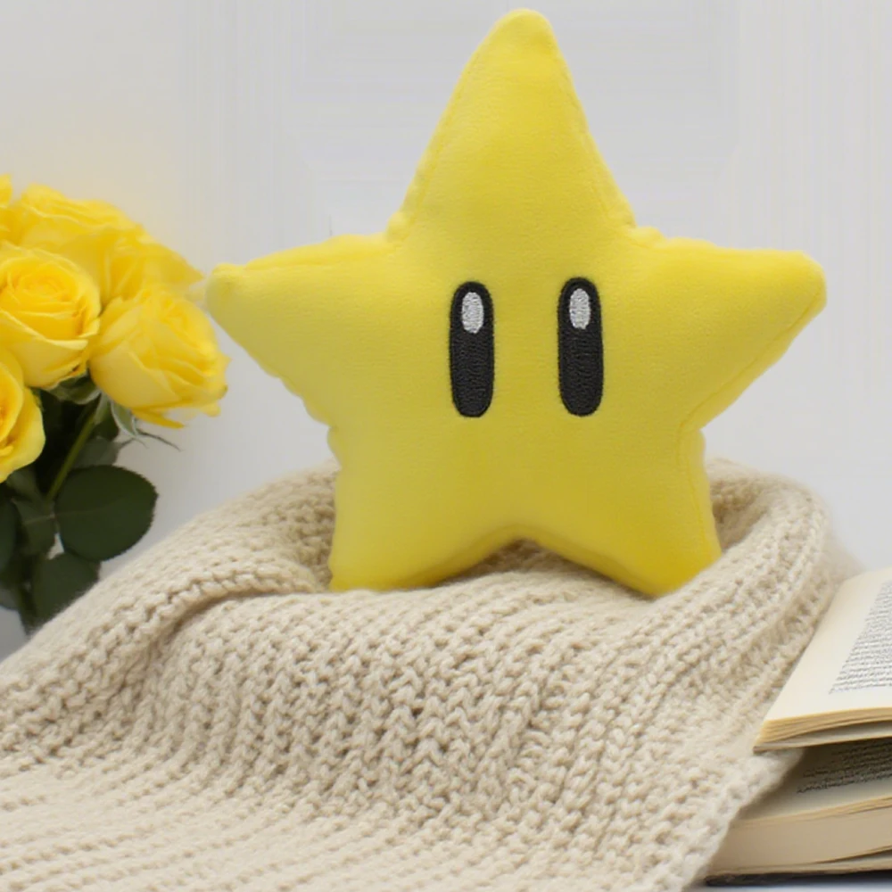 

Желтая мягкая кукла с суперзвездой, 16-24 см, маленькая подушка, игра Марио, плюшевые игрушки, украшение для комнаты, спальни, плюшевая игрушка для детей, подарок на день рождения