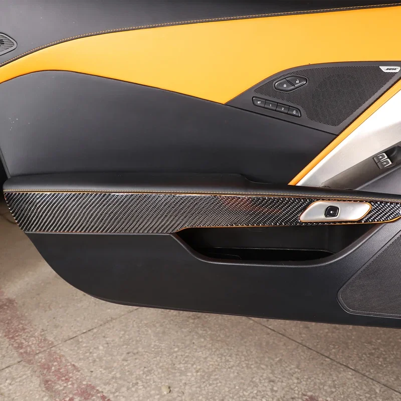 

For 2014-2019 Chevrolet Corvette C7 Soft Carbon Fiber Car Styling Car Inner Door Handle Switch Panel Cover Sticker Auto Parts