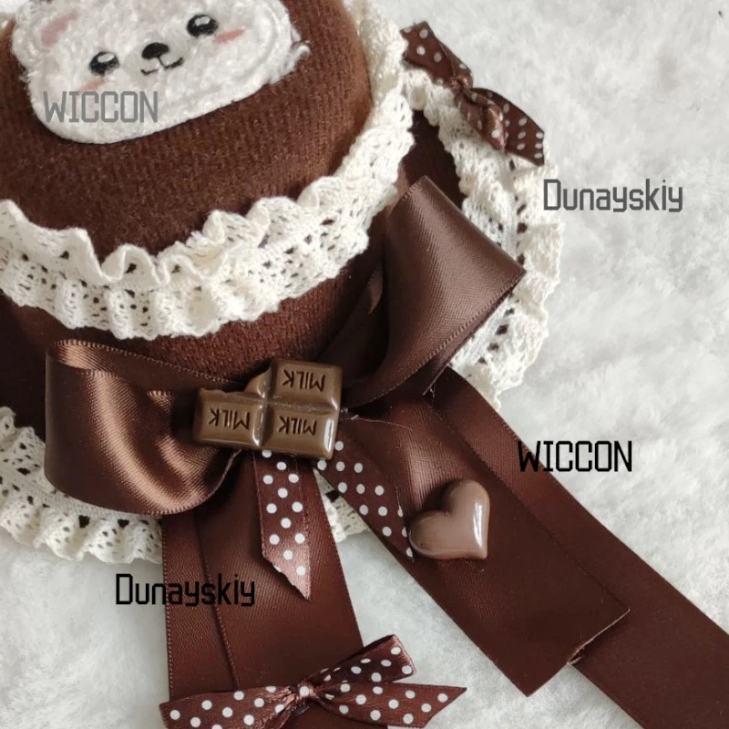 Chocolate Bear Beret Hair Clip Kawaii Tiramisu Coffee-Colored Lolita Headwear Cos/Halloween Japanese Sweet Style Hair Accessory