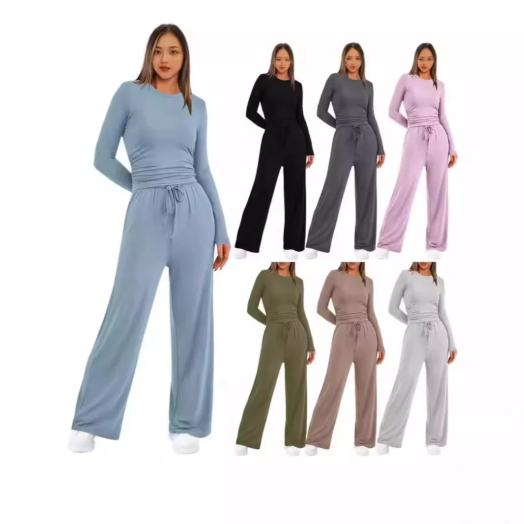 

2-piece Suit Women's Fitness Yoga Suit Women's Jogging Short-sleeved Shirt Loose Trousers Sports Suit Women's Sports Suit