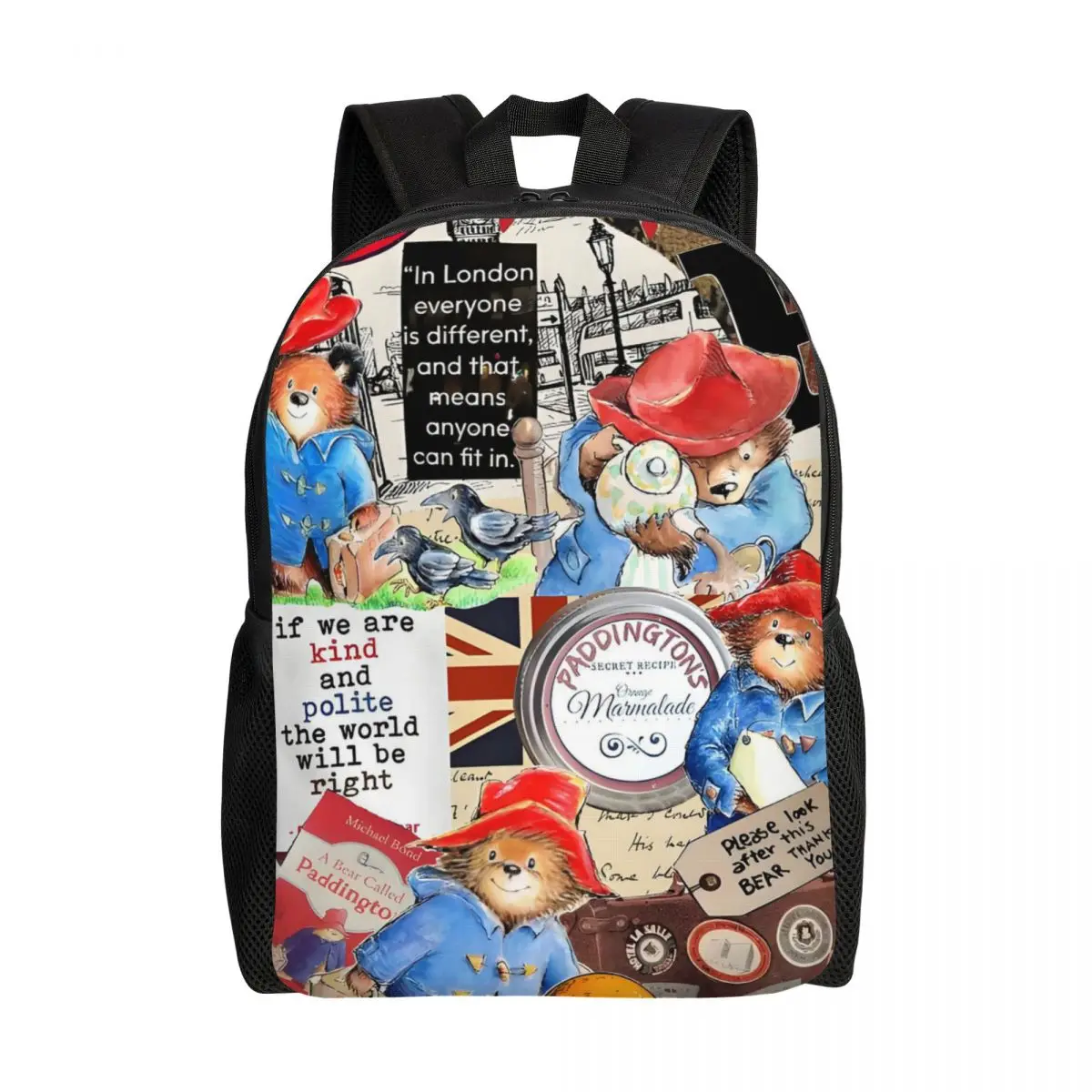 

Рюкзак для ноутбука P-Paddingtons с коричневым медведем, женский и мужской модный рюкзак для школьников, английские сумки