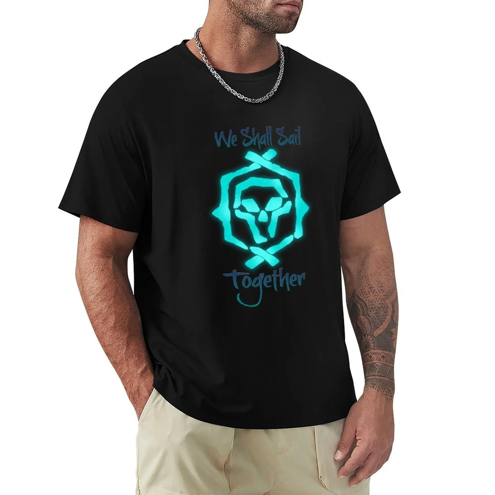 We Shall Sail Together logo T-Shirt Plus Size Quick Dry Sports Tee