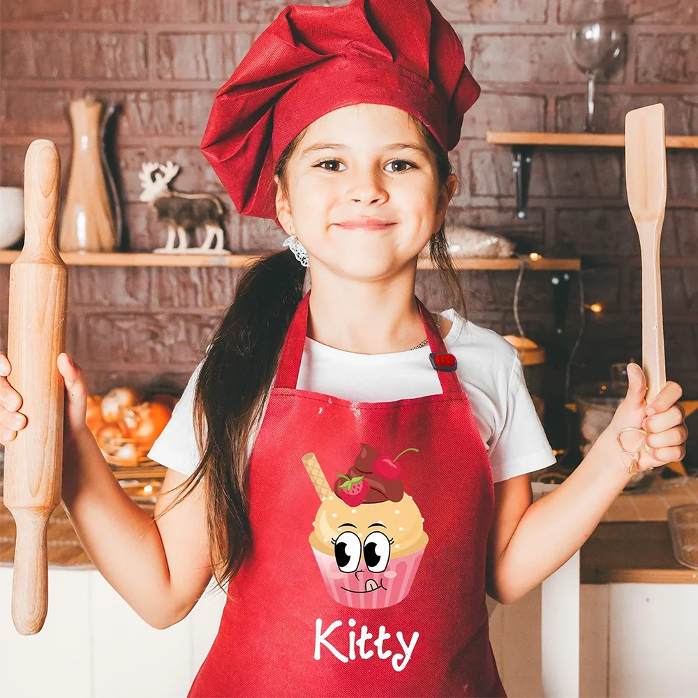 

Custom Cute Children Apron Toddler Apron for Kids Gift Birthday Party BBQ Kitchen Decor Kid Chefs School Baking Cooking Supplies