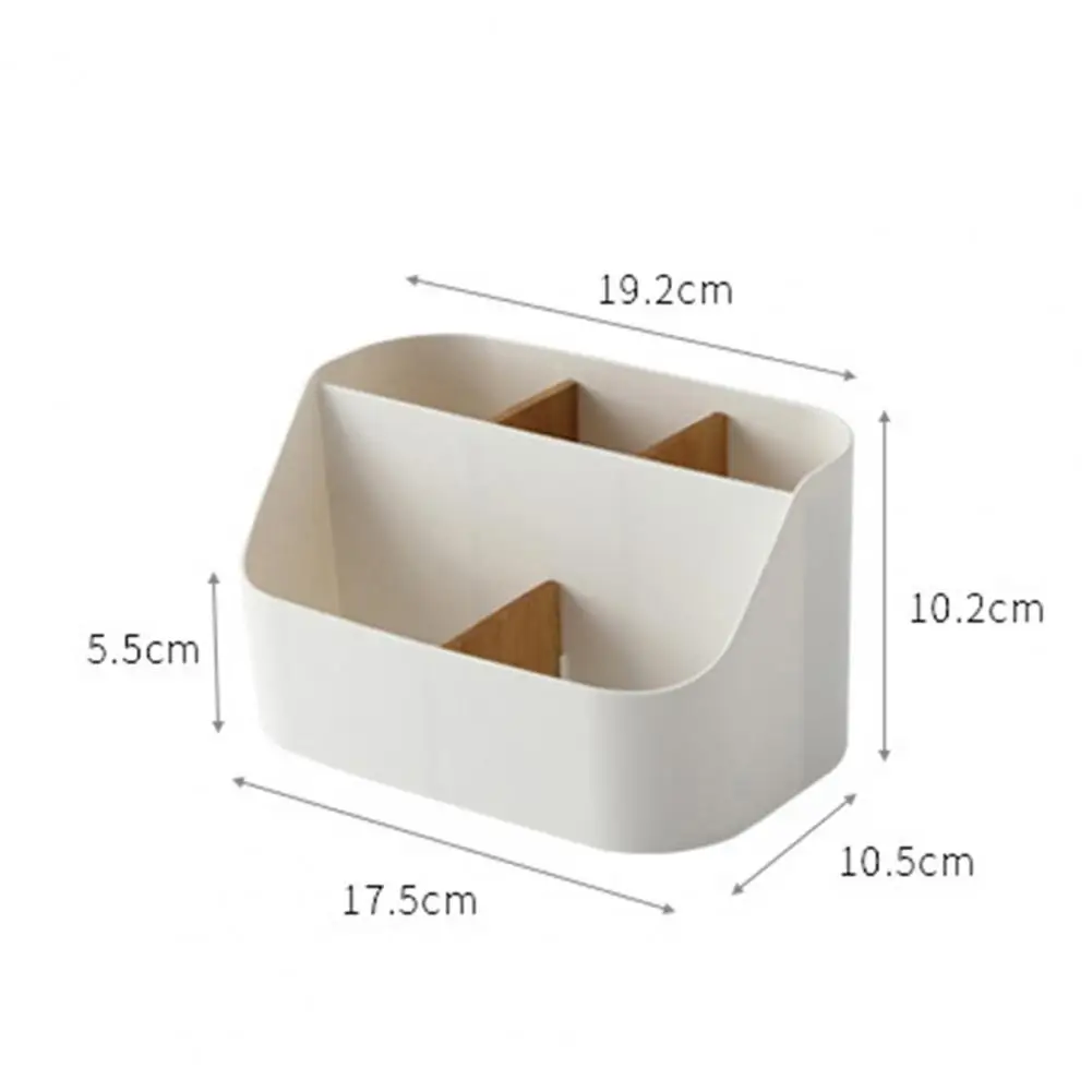 Desk Storage Box Detachable Baffle Stationary Cosmetics Desktop Organizer 5 Compartments Little Stuff Holder Office Supplies