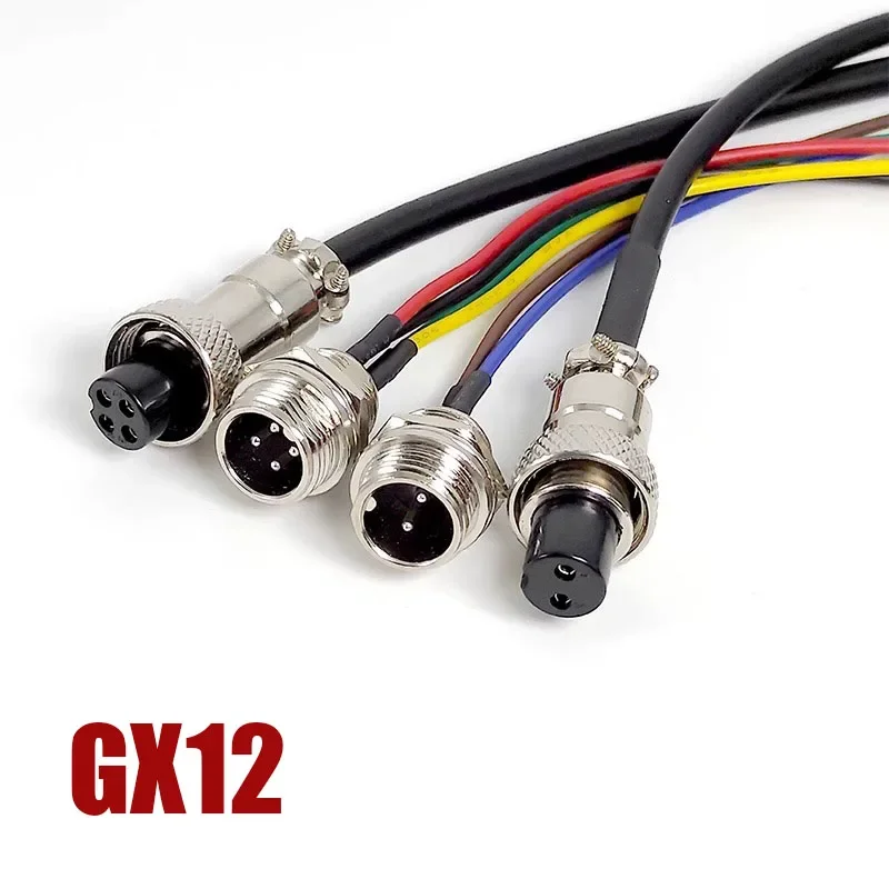 GX12 Aviation Plug Connection Cable M12 Male Female Connector 5A 2 3 4 5 6 7 Pin Extension Cable Welding Processing Cord