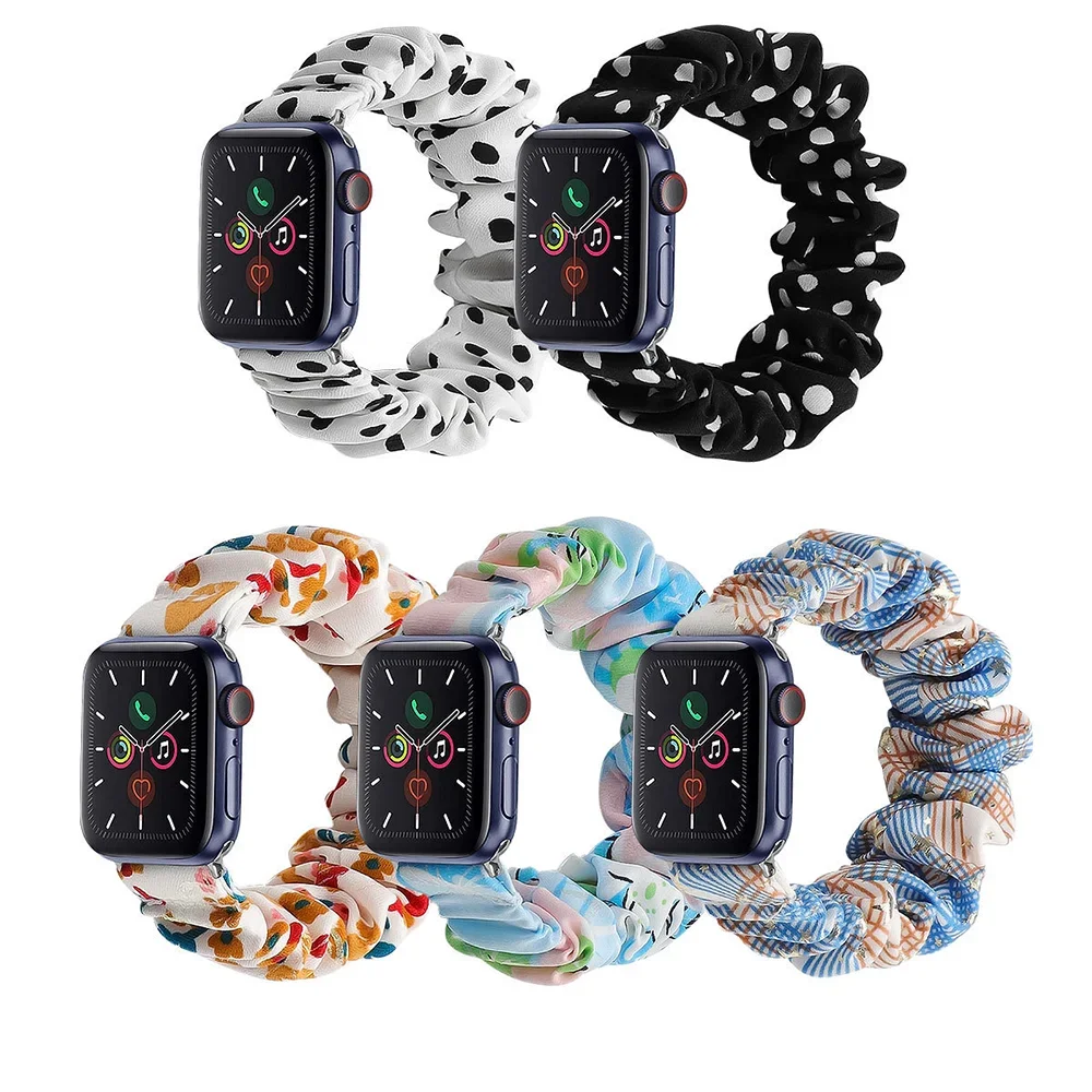 Elastic Strap for Apple Watch Band 44mm 41mm 45mm ultra/ultra2 49mm 40/38/42mm Scrunchie Bracelet iwatch series 9 8 7 6 5 4 3 SE