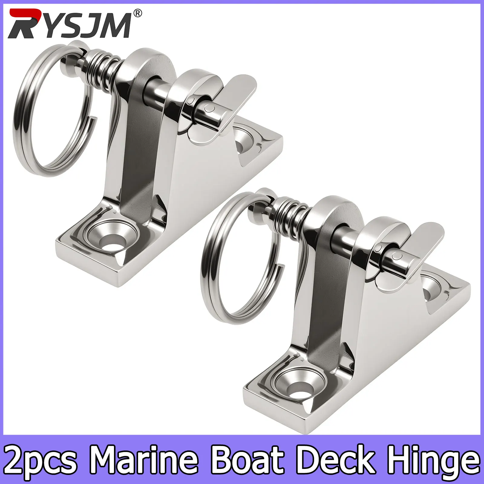 

2PCS Marine Boat Deck Hinge 316 Stainless Deck Hinge Mount Quick Release Marine Boat Bimini Top Fittings Durable Boat Deck Hinge