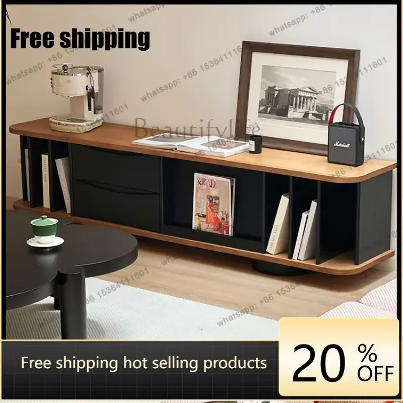French Antique Style Solid Wood TV Cabinet for Living Room Home Floor Standing Entertainment Center Storage Console Table