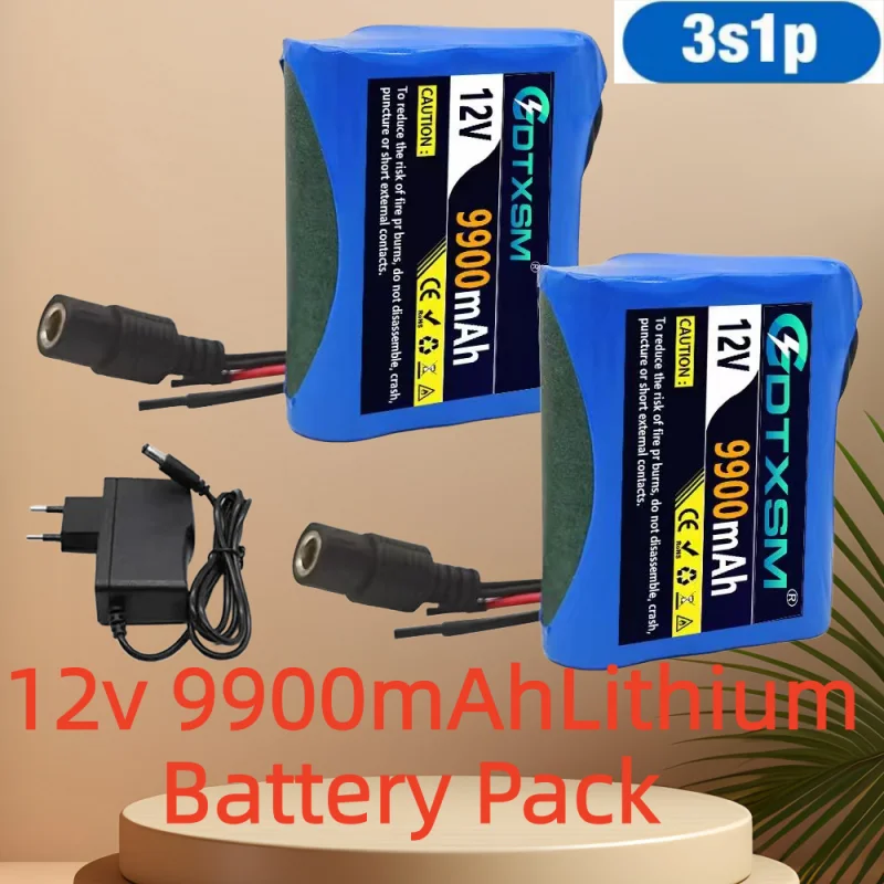 

3S1P protection board 12V 18650 lithium ion DC 9900mAh battery pack 12V 9900mAh 12.6V super rechargeable battery.