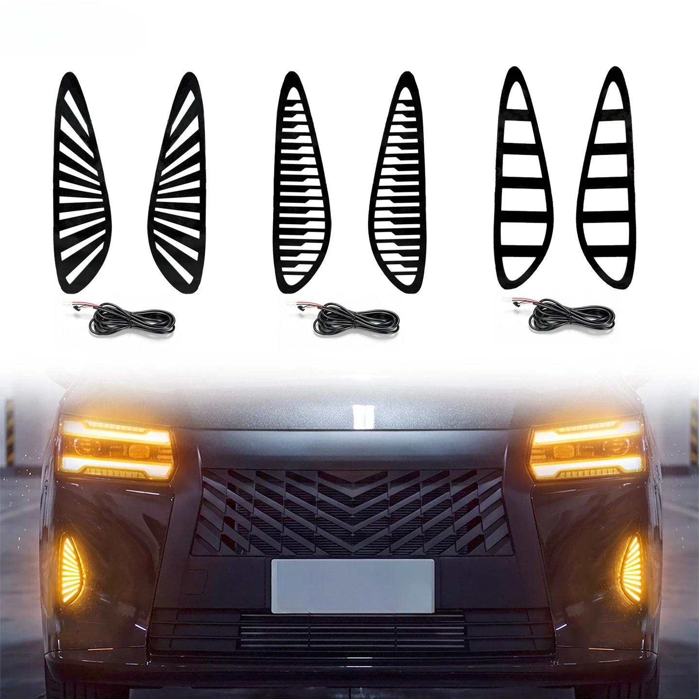 LED Daytime Running Light Upgrade Front Fog Lamp Cover Yellow Turn Signal Lamp For Wuling Cortez DARION / Darion EV 2025 2026