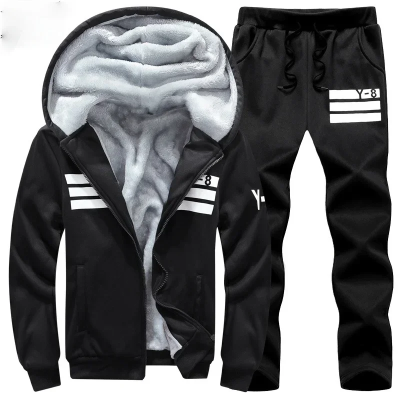 Big Size 7XL 8XL 9XL Brand Men Sets Autumn winter Sporting Suit Sweatshirt + Sweatpants Mens Clothing 2 Pieces Sets Tracksuit