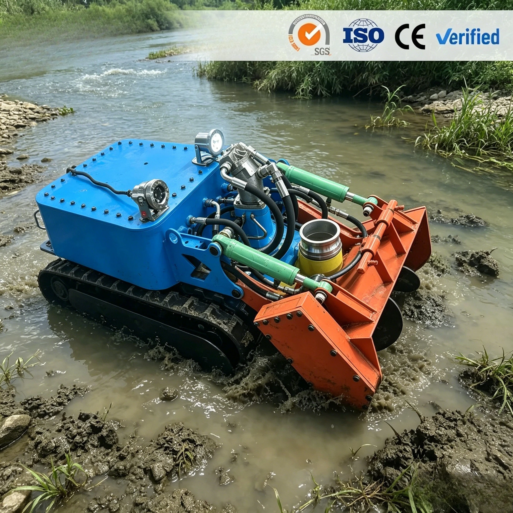 Underwater Dredging Machine Remote Control Robot Silt Remover Cleaning for Pool Pond Lake Sediment Customized