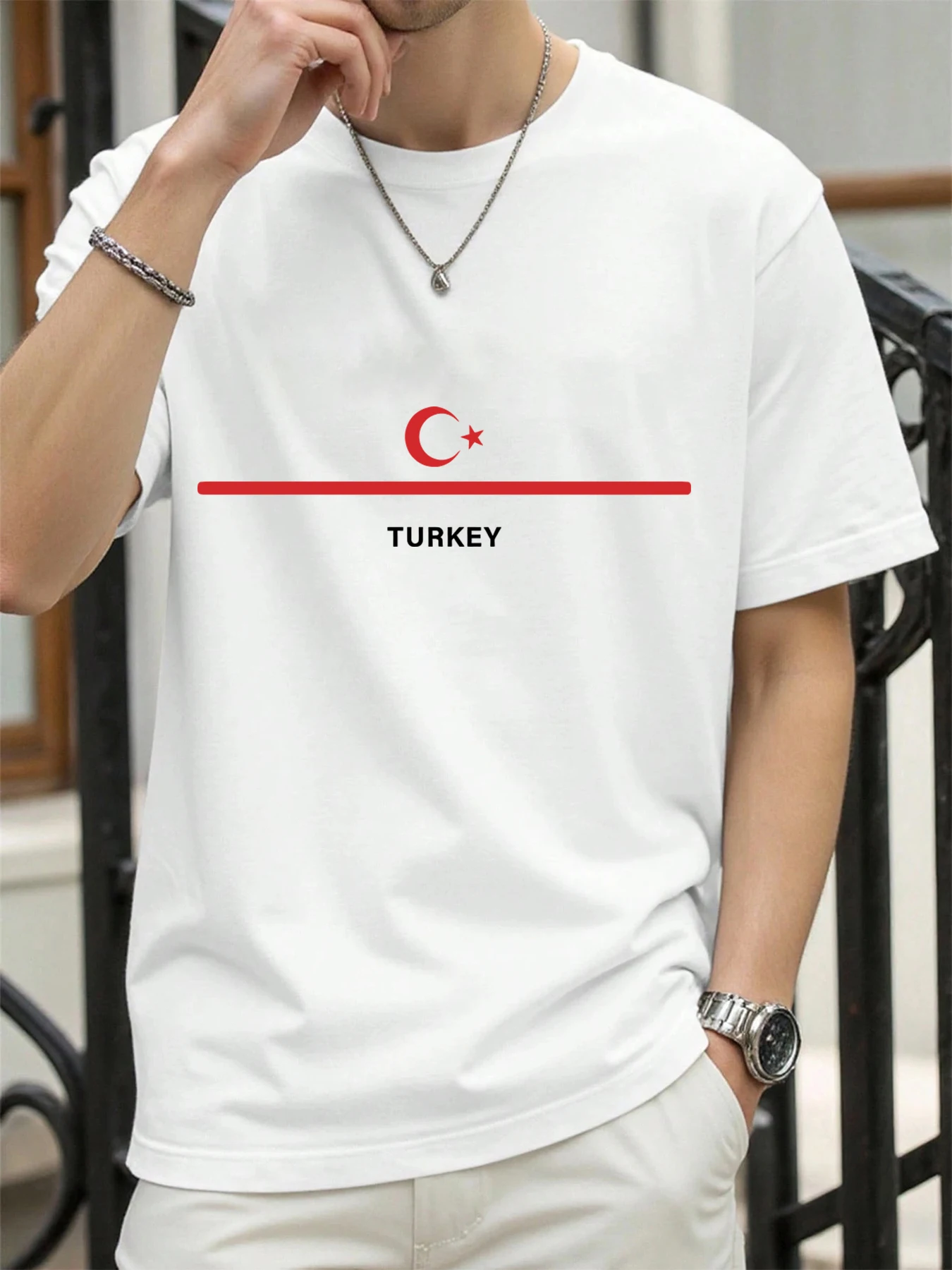 تركيا العلم الوطني المطبوعة الرجال تي شيرت الهيب هوب كل مباراة تي شيرت القطن ملابس الصيف عادية كبيرة الحجم العصرية ملابس رياضية