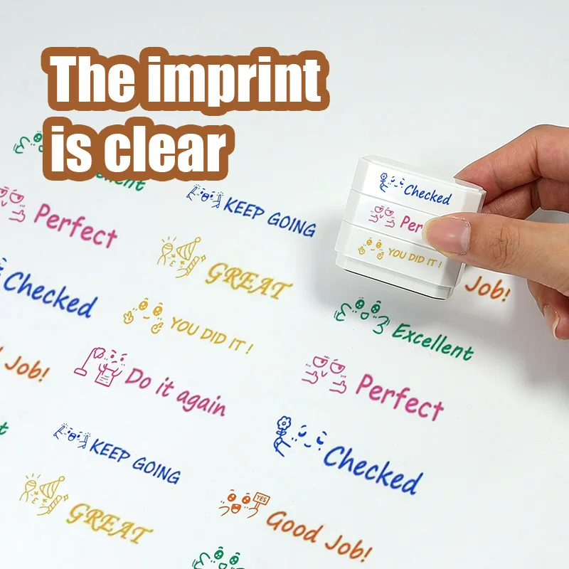 Achtlaags klaslokaal leraar stempel beoordeling leraar stempel kleur rubber zelfinkt stempel leraar gedrag stempel
