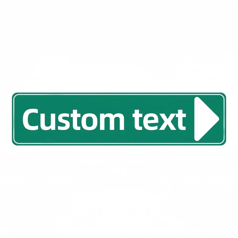 [CIFbuy][2D Flat] Custom Green Arrow Aluminum Sign, Personalized Text Indoor Outdoor Wall Decor (Only For Decoration)