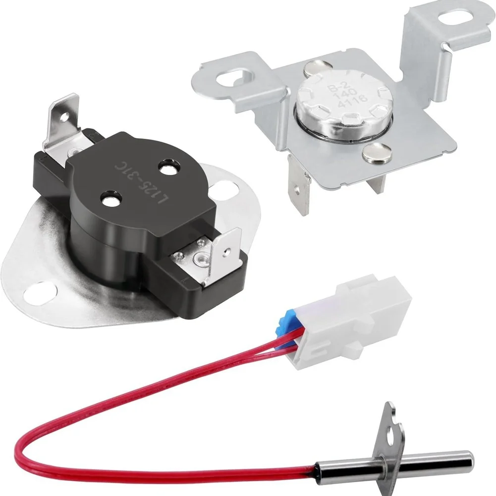 For LG Dryer Thermostat Replacement Kit Includes 6931EL3003D Temperature Limiter 6323EL2001B Thermistor Silver Metal