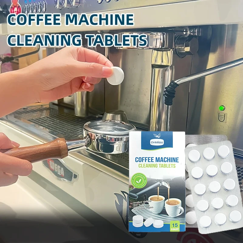 Coffee Machine Cleaning Tablets Remove Coffee Oils Calcium Deposits and Residue 15 Count of Effervescent Tablets