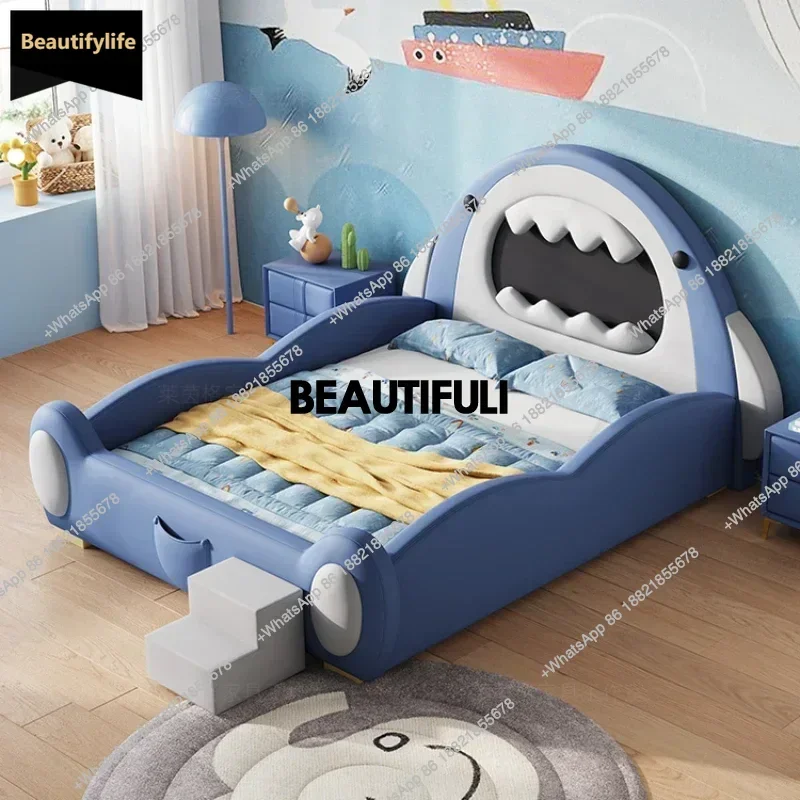 D80 Frame Double Bed Modern Wooden Hotel Living Room Double Bed Princess Girls Boys Cama  Bedroom Furniture