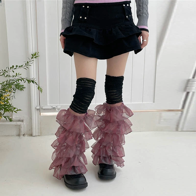 

Super Flowers Cool Lace Piles High Stockings Hot Girl Cool Splicing Exaggerated Comfortable Leg Cover Thigh Socks Shorts Pairing
