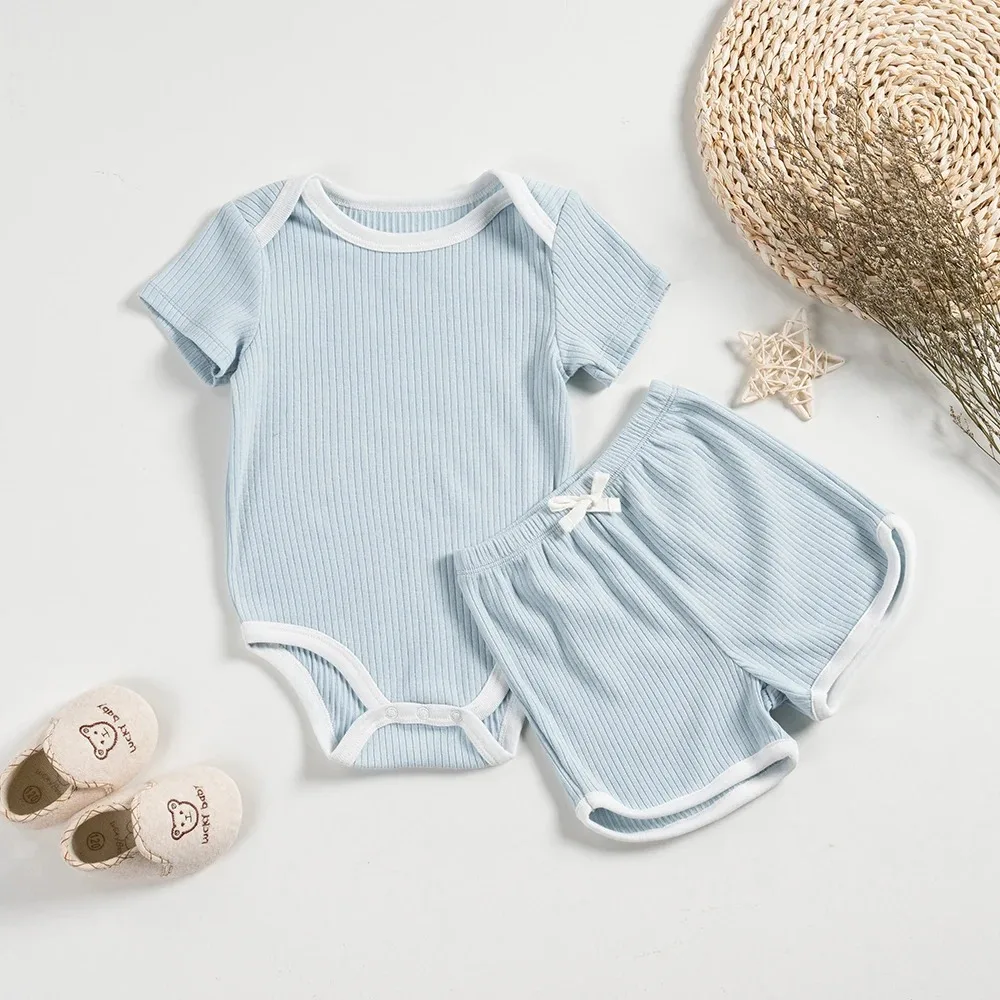 Baby Clothes Set Soft Cotton Bodysuit Shorts Clothing Set Toddler Comfortable Baby Romper Suits Baby Girl Clothes