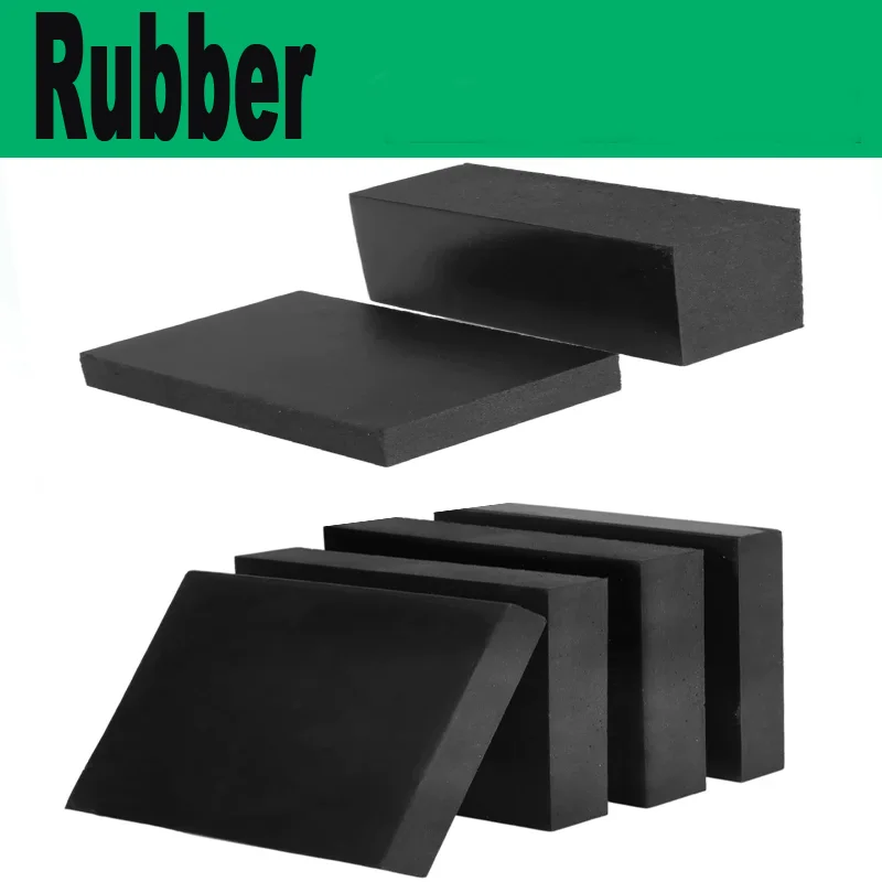 Anti-Vibration Damping Rubber Pad Black Solid Rubber Gasket Wear-Resistant Industrial Thick Sheet 2-50mm